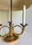French Early 20th Century Brass Bouillotte Lamp With Horn-Form Arms & Adjustable Green Tôle Shade For Sale - Image 3 of 12