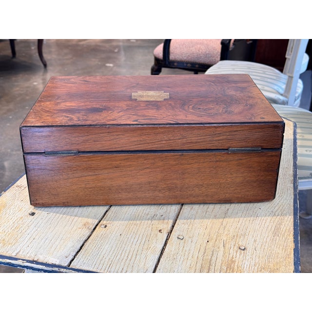 19th Century 19th Century English Brass Inlaid Box For Sale - Image 5 of 7