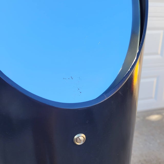 Roger Lecal 1980s Postmodern Lipstick Mirror, Black Fiberglass Freestanding Floor Mirror, Manner of Roger Lecal For Sale - Image 4 of 11