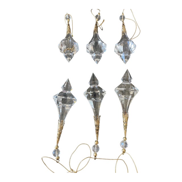 4 PCS Lucite Drops Tassels Ornaments For Sale
