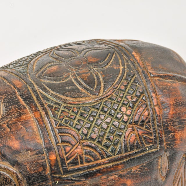 Vintage Thai Hand Carved Elephant Taper Candle Holder For Sale - Image 13 of 13