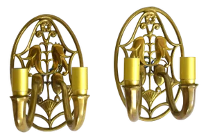 Vintage Wall Lamps by Otto Prutscher, 1890s, Set of 2