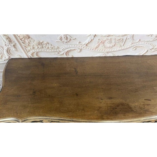 Camel French Louis XV Style 9-Drawer Bombe Dresser in Bleached Fruitwood For Sale - Image 8 of 18