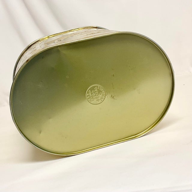 Brass Mid-Century EnglishRustic European Wastebasket With Raised Village Scene For Sale - Image 8 of 12