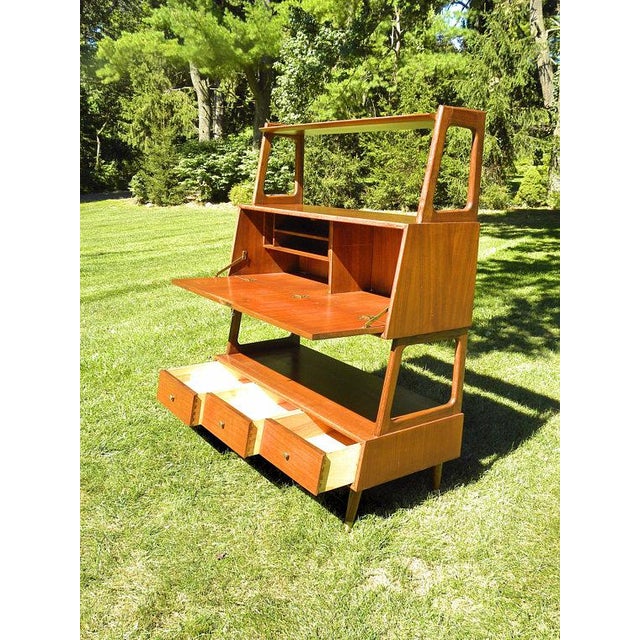 Saginaw MidCentury Walnut & Brass Bookcase / Room Divider Chairish