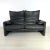 Mid-Century Modern Cassina Maralunga Black Leather 2-Seater Sofa by Vico Magistretti, 1970s For Sale - Image 3 of 16