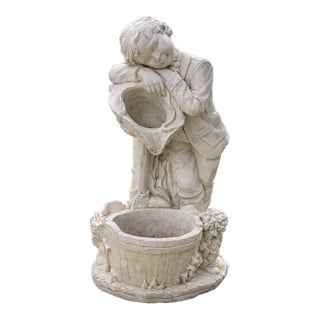Vintage Garden Statue Planter/Fountain Figure For Sale