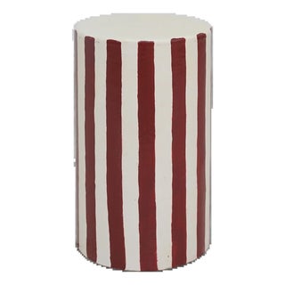 1970s Painted Stripe End Table For Sale