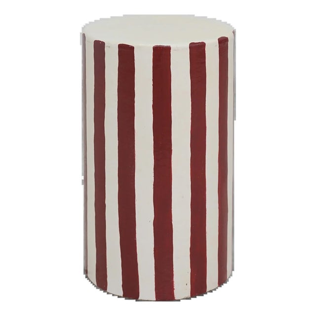 1970s Painted Stripe End Table For Sale