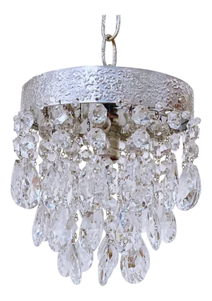 Mid 20th Century Italian Silver Upside Down Layered Cake Chandelier