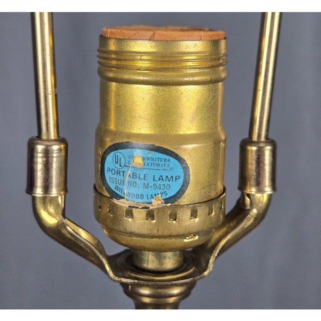 1980s Wildwood Bronzed Table Lamp W Embossed Dragon, Handles James Mont Style For Sale - Image 9 of 11