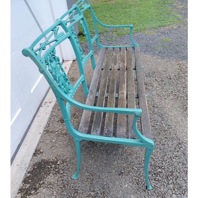 Vintage Cast Iron and Wood Diana the Huntress Bench Attributed to Molla For Sale - Image 4 of 14