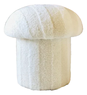 Mushroom Ottoman in Plush Stripe