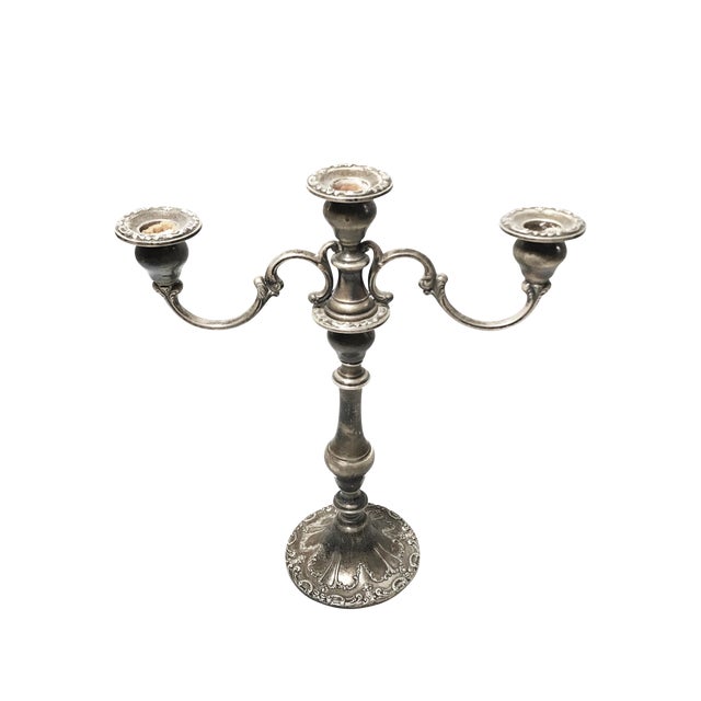 Vintage Gorham Mid Century Weighted Sterling Silver ThreeLight