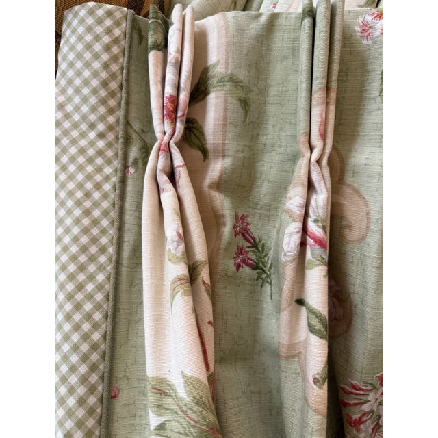Pair Colefax and Fowler Designer Custom Drapery Curtains With Optional Valance For Sale - Image 4 of 4