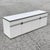 A sleek and sophisticated 1970s design by Pierre Cardin, this long, low white cabinet has linear graphic elements and...