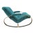 1970s In the Style of Guido Faleschini Chrome and Brass Milo Baughman Rocking Chair For Sale