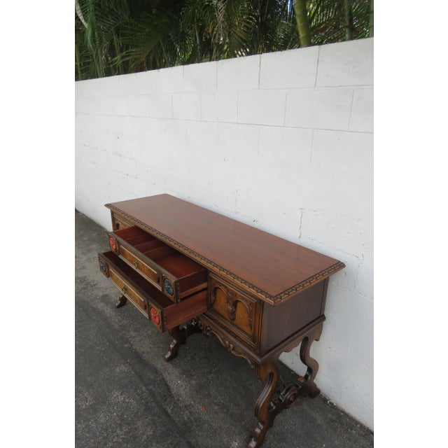 Berkey and Gay Early 1900s Carved Long Sideboard Buffet Credenza Bathroom Vanity 5630 For Sale In Miami - Image 6 of 11