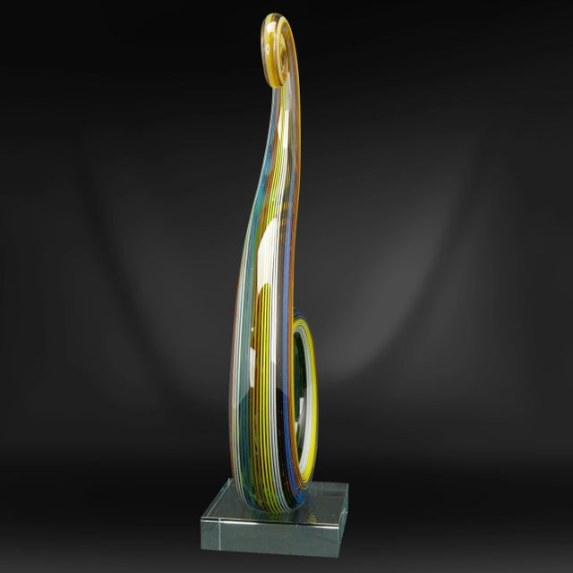 Vintage Murano Style Badash Crystal Glass Sculpture For Sale - Image 4 of 9