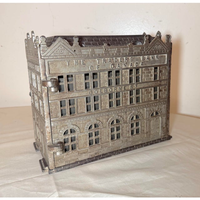 Rare Complete Big Antique Jarvis 1891 Traders Bank Toronto Cast Iron Still Bank For Sale - Image 14 of 18