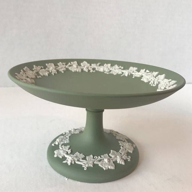 Wedgwood Green Jasperware Pedestal Candy Dish Chairish
