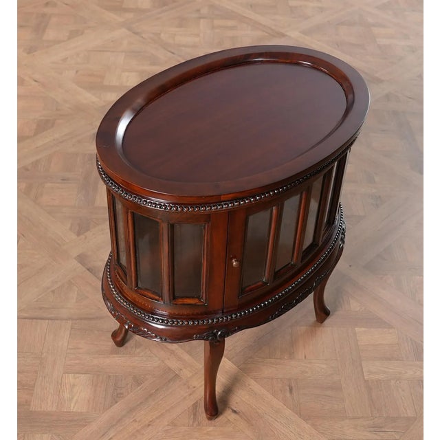 Niagara Furniture Oval Tray Top Mahogany Display Table For Sale - Image 10 of 10