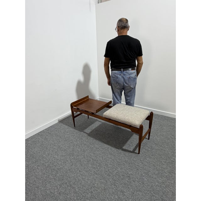Vintage Italian Wooden Bench in the style of the Reguitti Brothers, 1960 For Sale - Image 6 of 9