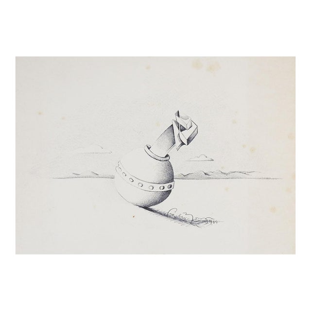 1989 Abstract Surreal Lithograph For Sale