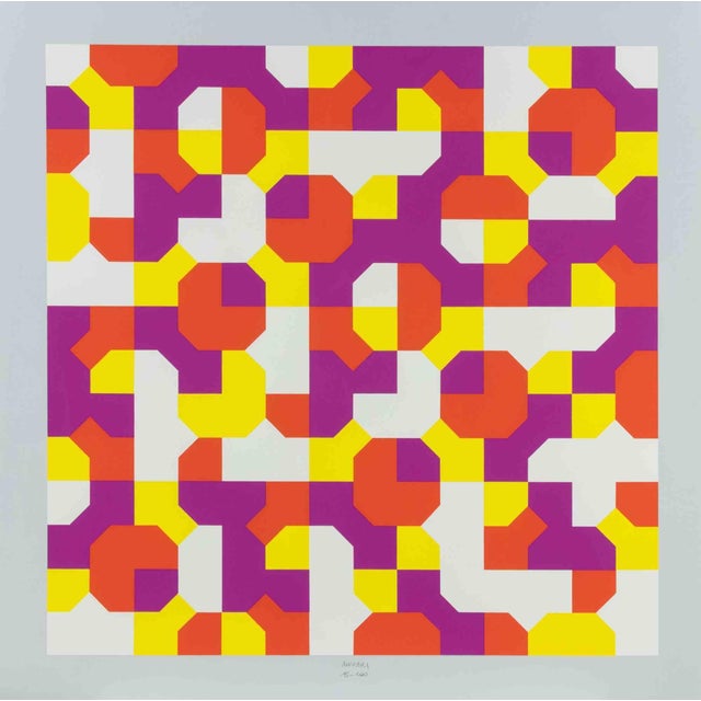 Screen print realized by Bruno Munari in 1991. Hand-signed and numbered in pencil. Edition of 100. Excellent condition....