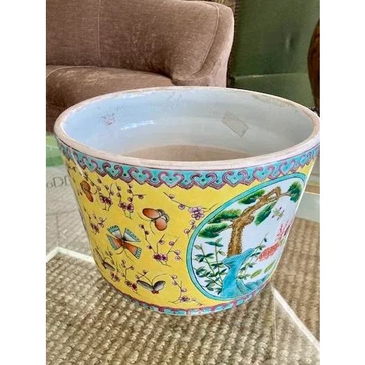 Asian Yellow Glazed Cache Pot For Sale In Los Angeles - Image 6 of 10