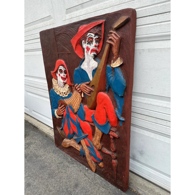 Mid-Century Modern 1960’s Vintage Wall Sculpture Jesters and Clowns For Sale - Image 3 of 12