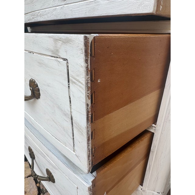 Distressed White French Chests - A Pair For Sale - Image 11 of 12
