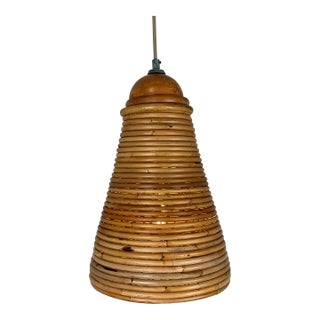 Vintage Pencil Bamboo Light Pendant For Sale