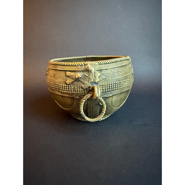 Late 19th Century Late 19th Century Brass Dhokra Rice Measuring Bowl For Sale - Image 5 of 6