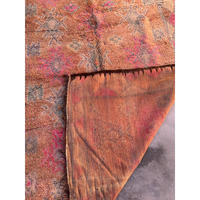 Mid-Century Pink Moroccan Rug 6x13 Ft For Sale In Cleveland - Image 6 of 10