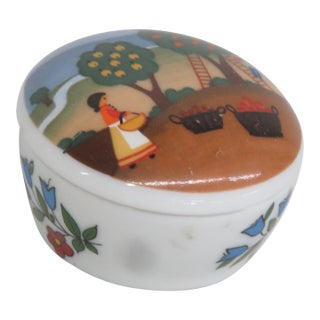 Reutter Porzellan W Germany Lidded Trinket Jewelry Box Furstenhofer Apples 4767b For Sale