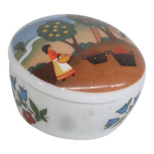 Reutter Porzellan W Germany Lidded Trinket Jewelry Box Furstenhofer Apples 4767b