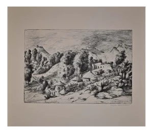 Lino Bianchi Barriviera, Lalibela, Biet Gabriel, Etching, 1943