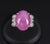 Late 20th Century Late 20th Century Rare 21.42ct Natural Pink Star Sapphire & 0.32ct Diamond Platinum Ring, Size 8.5 For Sale - Image 5 of 18