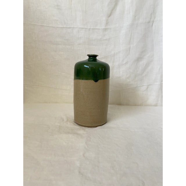 Late 20th Century Late 20th Century Toyo Japan Green Dipped Ceramic Jug For Sale - Image 5 of 5