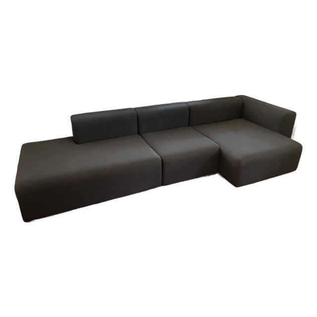 Hay Mags Low 3.5 Seat Sectional in Charcoal For Sale