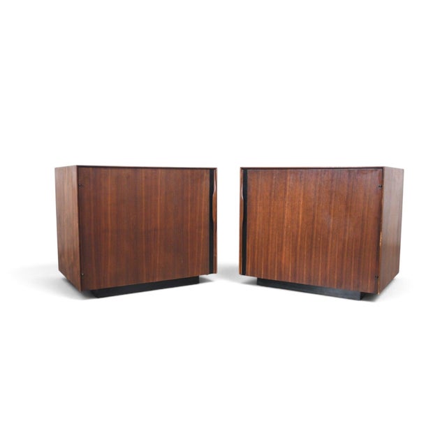 Mid 20th Century Mid 20th Century Pair of John Kapel Nightstands in Walnut, Attributed For Sale - Image 5 of 8