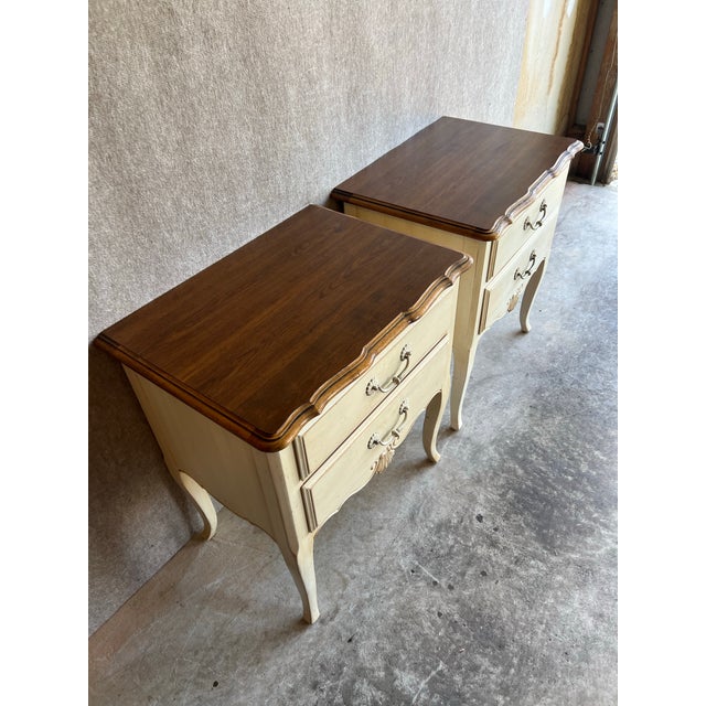 Late 20th Century Pair of Ethan Allen French Country Nightstands For Sale - Image 11 of 12