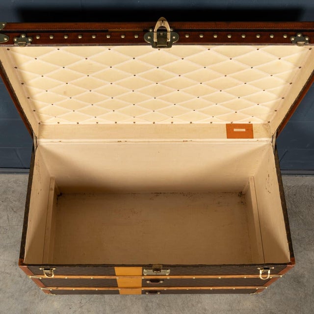 Antique Steamer Trunk in Monogram Canvas from Louis Vuitton, France, 1920 For Sale - Image 11 of 18