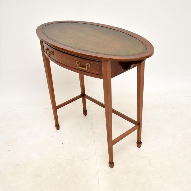 Edwardian Inlaid Writing Table, 1890s For Sale - Image 4 of 13