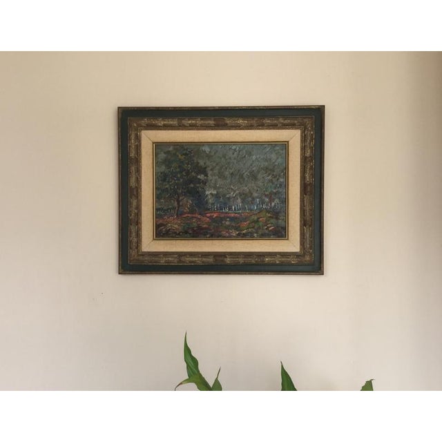 Émile Dancre, Champrosay-Forêt, 1938, Oil on Panel For Sale - Image 4 of 7