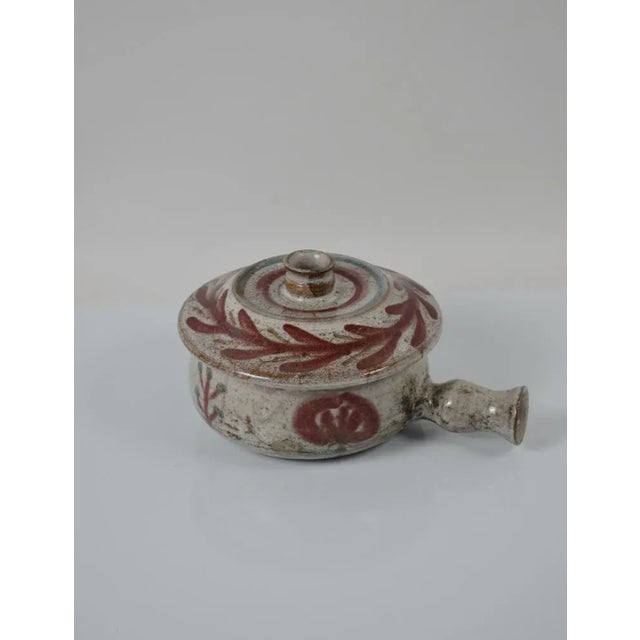 Beige Vintage Ceramic Pot by Gustave Reynaud for Atelier Lemurier, France, 1950s For Sale - Image 8 of 9