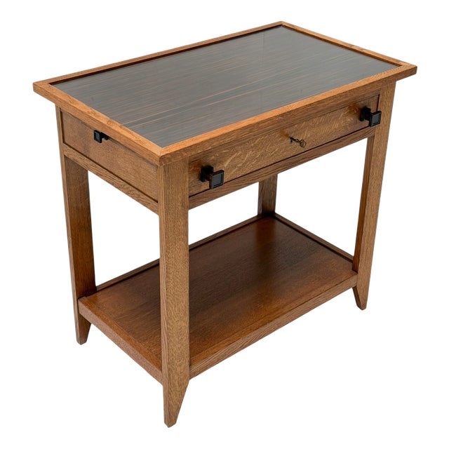 Art Deco Serving Table in Oak and Ebony by Hendrik Wouda, 1924 For Sale