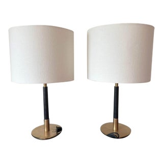 Pottery Barn Reese Metal Table Lamps - a Pair For Sale