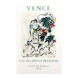 1954 Chagall Lithograph 20 Vence Art in Posters For Sale